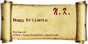 Nagy Krizanta névjegykártya